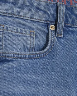Blue Cropped Kick Flare Jeans