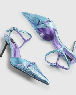 Blue Cut Out Detail Court Heels