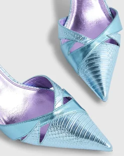 Blue Cut Out Detail Court Heels