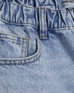Blue Denim Elasticated A Line Shorts