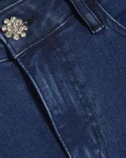 Blue Denim Embellished Bootcut Jeans