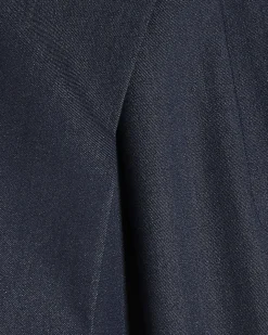 Blue Denim Look Pleated Trousers