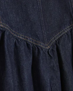 Blue Denim Midi Skirt