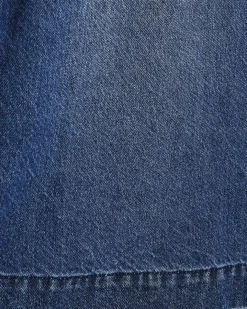 Blue Denim Popper Side Mini Swing Dress