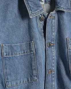 Blue Denim Tie Front Top