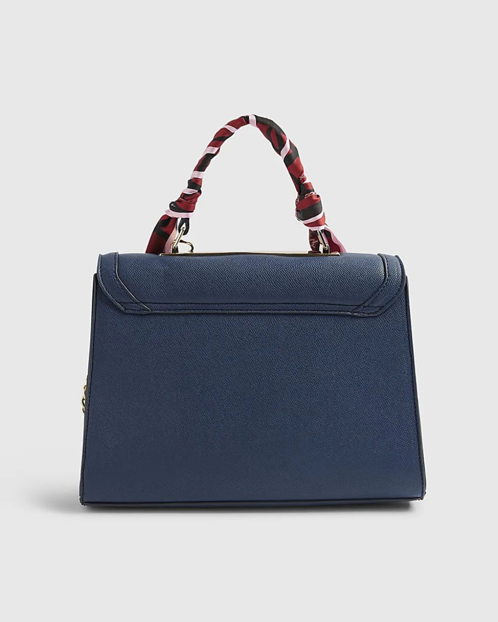 Blue Embossed Charm Tote Bag