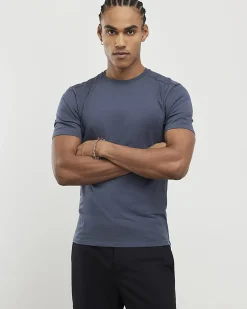 Blue Essential Muscle Fit Stretch T-shirt