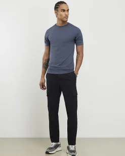 Blue Essential Muscle Fit Stretch T-shirt