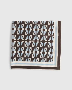 Blue Geometric Print Scarf