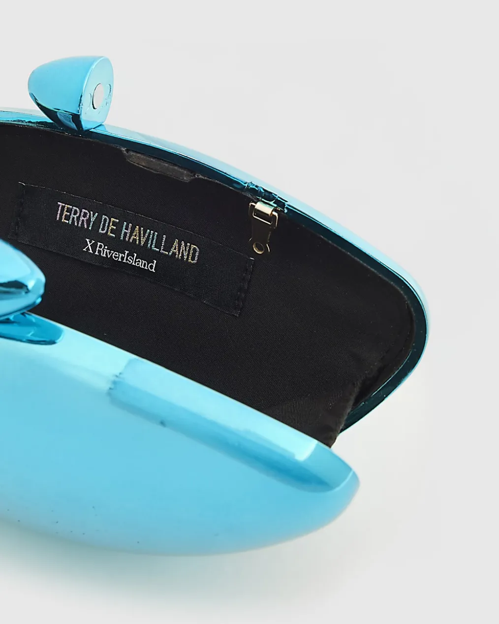 Blue Hard Shell Clutch Bag