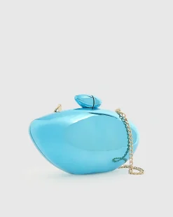 Blue Hard Shell Clutch Bag