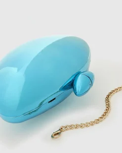 Blue Hard Shell Clutch Bag