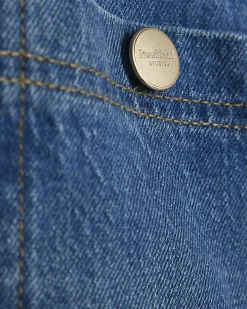 Blue High Waisted Front Pocket Palazzo Jeans
