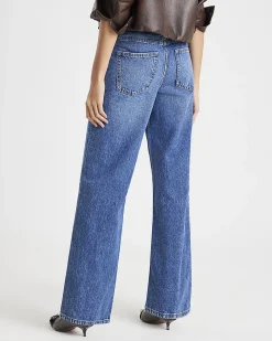 Blue High Waisted Relaxed Straight Leg Jeans