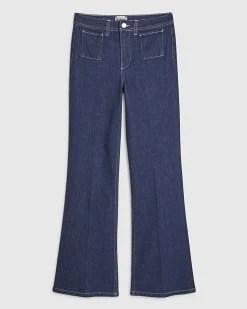 Blue High Waisted Relaxed Flare Jeans