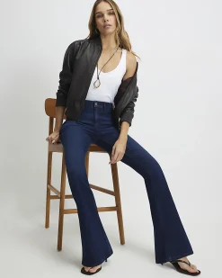 Blue High Waisted Sculpt Stretch Flare Jeans