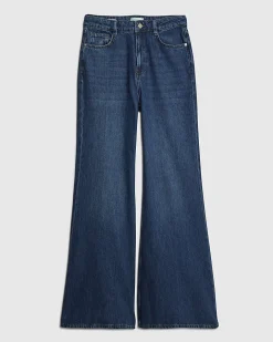 Blue High Waisted Soft Wide Leg Jeans