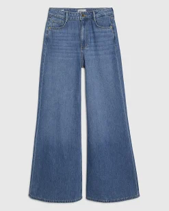 Blue High Waisted Soft Wide Leg Jeans