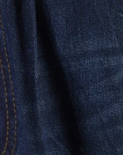 Blue High Waisted Tie Detail Wide Leg Jeans
