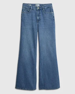 Blue High Waisted Wide Leg Jeans