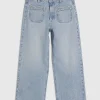 Blue High Waisted Wide Leg Cropped Jeans