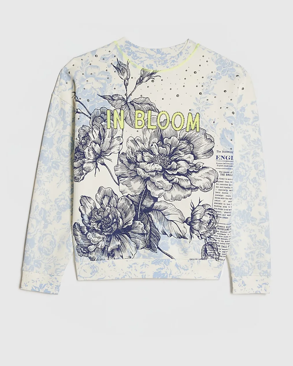 Blue In Bloom Cotton Rich Sweatshirt