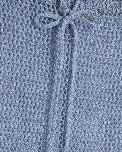 Blue Knit Midi Beach Skirt