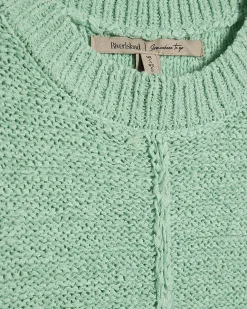 Blue Knitted Sleeveless Tank Top