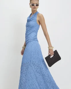 Blue Lace Maxi Skirt