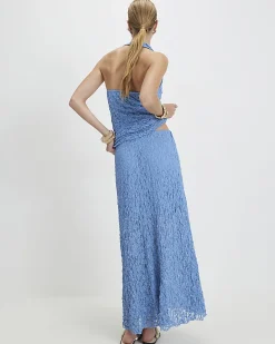 Blue Lace Maxi Skirt