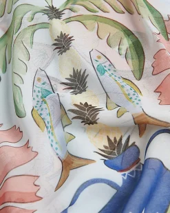 Blue Leaf Print Mini Sarong