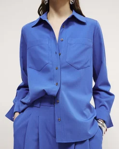 Blue Long Sleeve Tailored Shirt