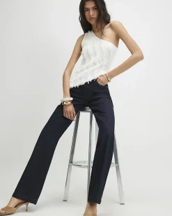 Blue Mid Rise Bootcut Jeans