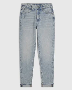 Blue Mid Rise Mom Sculpt Jeans