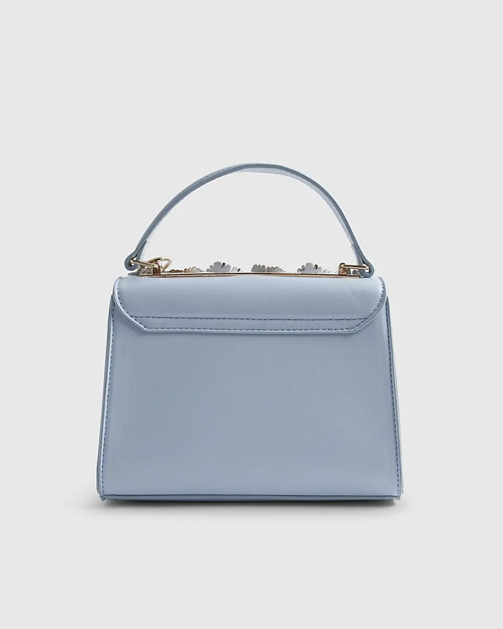 Blue Mini 3D Flower Charm Tote Bag