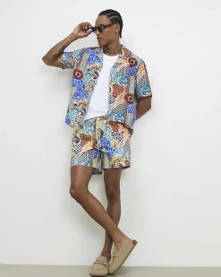 Blue Mosaic Swim Shorts