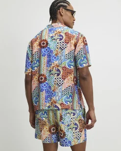 Blue Mosaic Swim Shorts