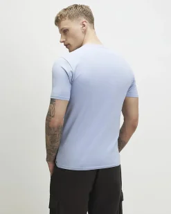Blue Muscle Fit Cotton Lightweight T-Shirt