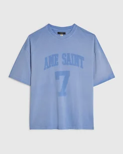 Blue Oversized Cotton Ame Saint 7 T-Shirt