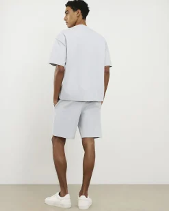 Blue Oversized Cotton T-Shirt And Shorts Set