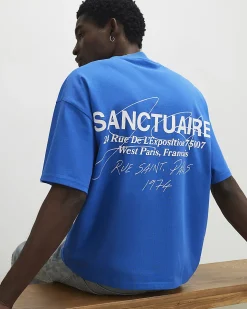 Blue Oversized Fit Cotton Sanctuaire T-Shirt