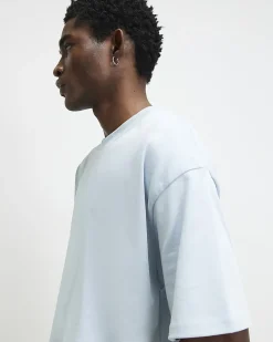 Blue Oversized Fit Cotton Heavyweight T-Shirt