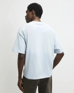 Blue Oversized Fit Cotton Heavyweight T-Shirt