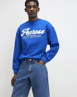 Blue Oversized Fit Penrose Sweatshirt