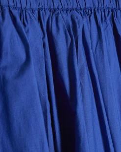 Blue Poplin Bubble Hem Skirt