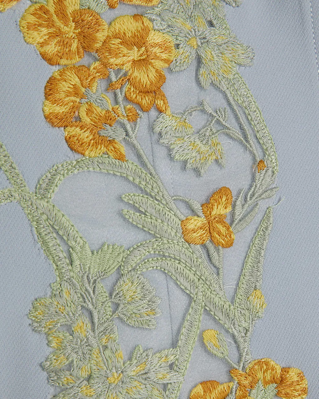 Blue Premium Floral Embroidered Jumpsuit