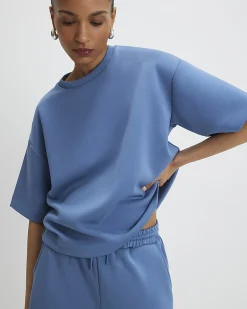 Blue Premium Short Sleeve Boxy T-shirt