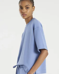 Blue Premium Short Sleeve Boxy Fit T-shirt