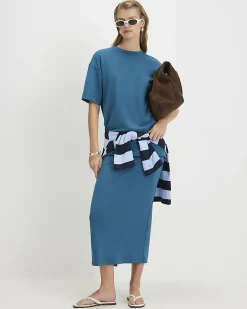 Blue Premium Short Sleeve Oversized T-Shirt