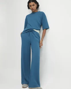Blue Premium Wide Leg Joggers